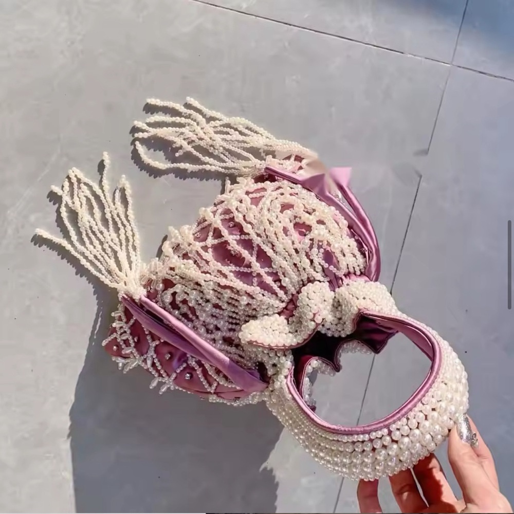 Beaded Delicate Handmade Bag | Purple - Picture 2 of 5